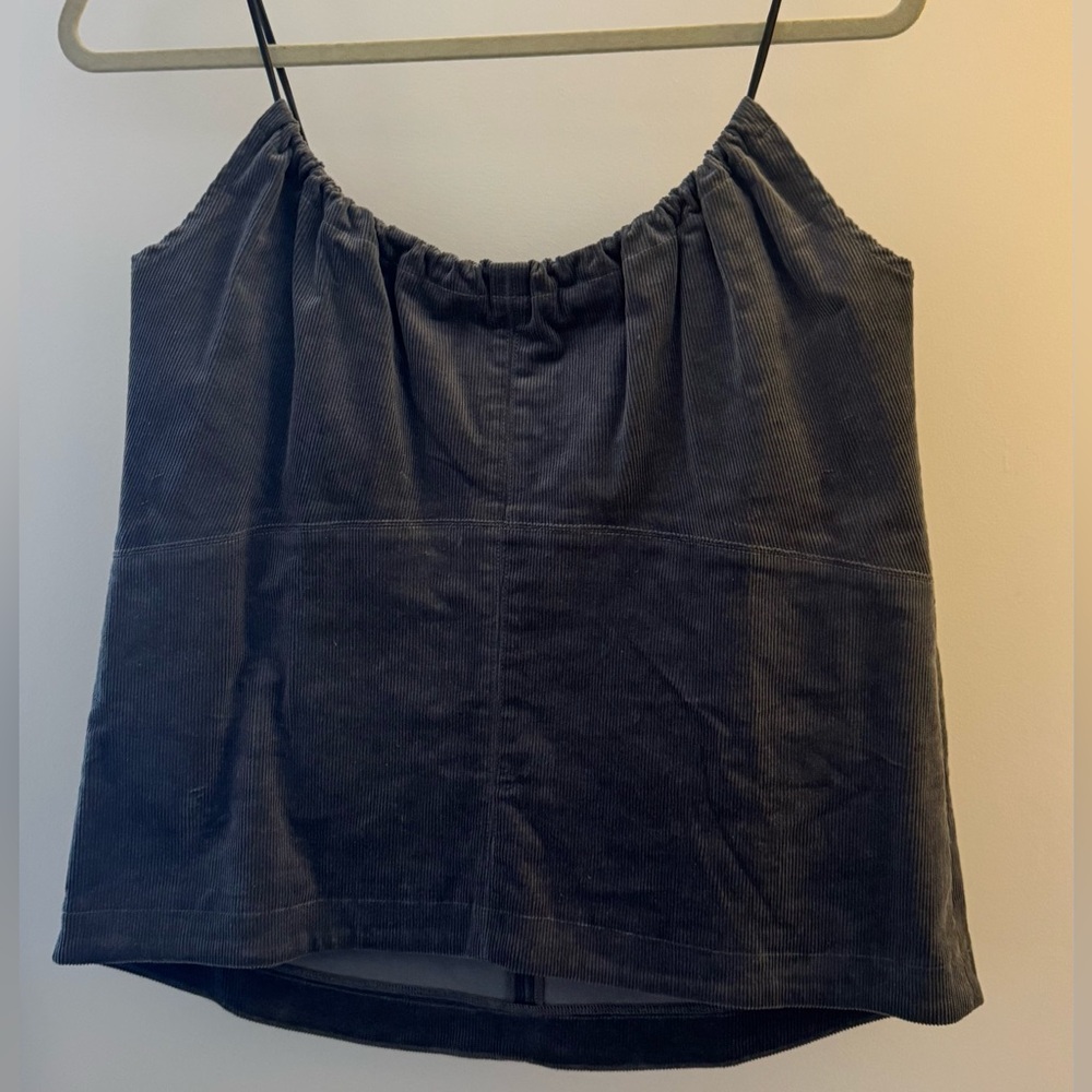 Women's Gray Corduroy Top